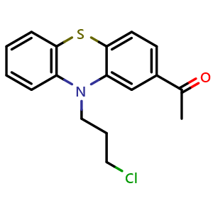Chemical structure of 1-(10-(3-Chloropropyl)-10H-phenothiazin-2-yl)ethan-1-one , CAS 39481-55-5, AChemBlock AD289179