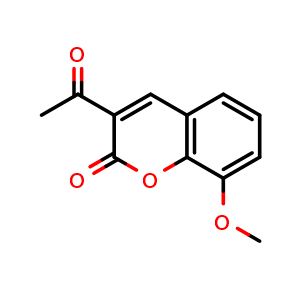 Chemical structure of 3-Acetyl-8-methoxy-2H-chromen-2-one , CAS 5452-39-1, AChemBlock AD289181