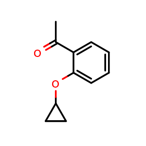 Chemical structure of 1-(2-cyclopropoxyphenyl)ethanone , CAS 1129301-31-0, AChemBlock AD289182