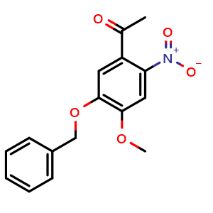 Chemical structure of 1-(5-(Benzyloxy)-4-methoxy-2-nitrophenyl)ethan-1-one , CAS 516526-40-2, AChemBlock AD289186