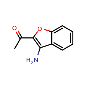 Chemical structure of 1-(3-Aminobenzofuran-2-yl)ethan-1-one , CAS 49615-96-5, AChemBlock AD289189