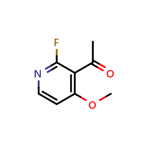 Chemical structure of 1-(2-fluoro-4-methoxypyridin-3-yl)ethan-1-one , CAS 1256807-94-9, AChemBlock AD289191