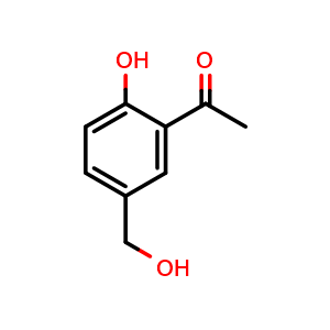 Chemical structure of 1-(2-Hydroxy-5-(hydroxymethyl)phenyl)ethan-1-one , CAS 31611-90-2, AChemBlock AD289195