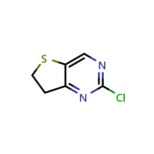 Chemical structure of 2-Chloro-6,7-dihydrothieno[3,2-d]pyrimidine , CAS 2724386-32-5, AChemBlock AD289214