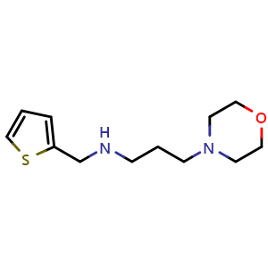 Chemical structure of 3-Morpholino-N-(thiophen-2-ylmethyl)propan-1-amine , CAS 869949-19-9, AChemBlock AD289223