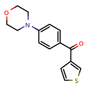 Chemical structure of (4-Morpholinophenyl)(thiophen-3-yl)methanone , CAS 2251749-36-5, AChemBlock AD289227