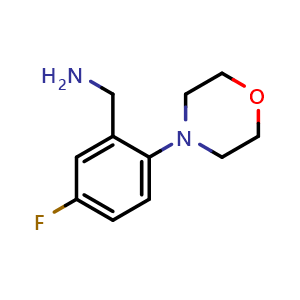 Chemical structure of (5-Fluoro-2-morpholinophenyl)methanamine , CAS 905439-34-1, AChemBlock AD289228