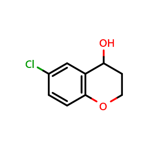 Chemical structure of 6-Chlorochroman-4-ol , CAS 18385-76-7, AChemBlock AD289239