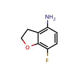 Chemical structure of 7-Fluoro-2,3-dihydrobenzofuran-4-amine , CAS 935292-68-5, AChemBlock AD289240