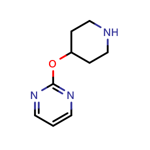 Chemical structure of 2-(Piperidin-4-yloxy)pyrimidine , CAS 499240-48-1, AChemBlock AD289249