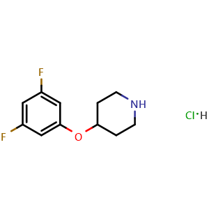 Chemical structure of 4-(3,5-Difluorophenoxy)piperidine hydrochloride , CAS 900512-09-6, AChemBlock AD289250