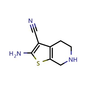 Chemical structure of 2-Amino-4,5,6,7-tetrahydrothieno[2,3-c]pyridine-3-carbonitrile , CAS 802025-35-0, AChemBlock AD289258