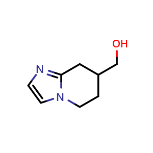 Chemical structure of (5,6,7,8-tetrahydroimidazo[1,2-a]pyridin-7-yl)methanol , CAS 1610469-25-4, AChemBlock AD289272