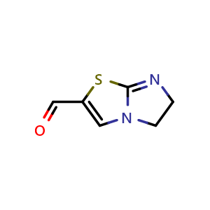 Chemical structure of 5,6-Dihydroimidazo[2,1-b]thiazole-2-carbaldehyde , CAS 933740-41-1, AChemBlock AD289274