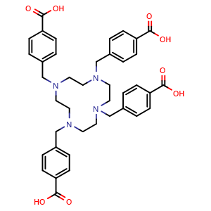 Chemical structure of 4,4′,4′′,4′′′-[1,4,7,10-Tetraazacyclododecane-1,4,7,10-tetrayltetrakis(methylene)]tetrakis[benzoic acid] , CAS 1421944-62-8, AChemBlock AD289284
