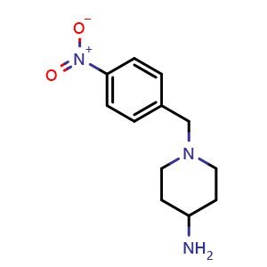 Chemical structure of 1-(4-Nitrobenzyl)piperidin-4-amine , CAS 92539-18-9, AChemBlock AD289285