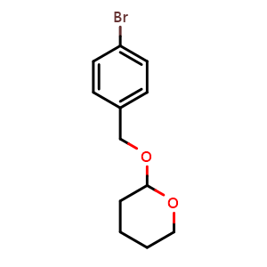 Chemical structure of 2-((4-bromobenzyl)oxy)tetrahydro-2H-pyran , CAS 17100-68-4, AChemBlock AD289307