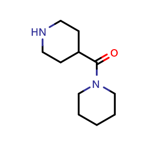 Chemical structure of 1-(Piperidin-4-ylcarbonyl)piperidine , CAS 63214-58-4, AChemBlock AD289311