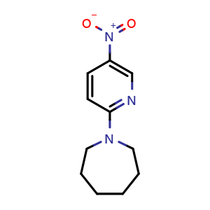 Chemical structure of 1-(5-Nitropyridin-2-yl)azepane , CAS 416885-10-4, AChemBlock AD289313