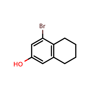 Chemical structure of 8-bromotetralin-6-ol , CAS 1434923-23-5, AChemBlock AD289316