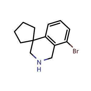 Chemical structure of 8'-bromo-2',3'-dihydro-1'H-spiro[cyclopentane-1,4'-isoquinoline] , CAS 885269-41-0, AChemBlock AD289317