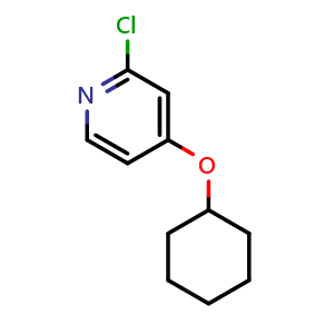 Chemical structure of 2-chloro-4-(cyclohexyloxy)pyridine , CAS 945988-45-4, AChemBlock AD289318