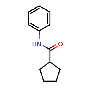 Chemical structure of N-Phenylcyclopentanecarboxamide , CAS 3400-41-7, AChemBlock AD289329