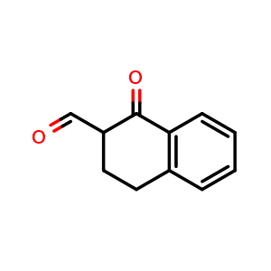Chemical structure of 1-oxo-1,2,3,4-tetrahydronaphthalene-2-carbaldehyde , CAS 50493-08-8, AChemBlock AD289339