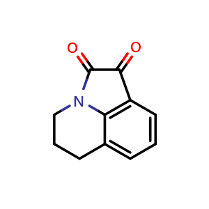 Chemical structure of 5,6-Dihydro-4H-pyrrolo[3,2,1-ij]quinoline-1,2-dione , CAS 4290-72-6, AChemBlock AD289345