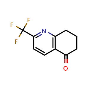 Chemical structure of 2-(trifluoromethyl)-7,8-dihydroquinolin-5(6H)-one , CAS 890301-86-7, AChemBlock AD289357