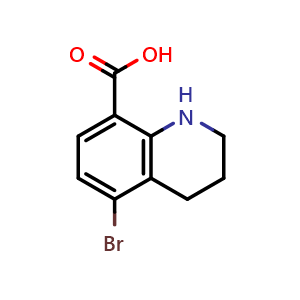 Chemical structure of 5-Bromo-1,2,3,4-tetrahydroquinoline-8-carboxylic acid , CAS 928839-65-0, AChemBlock AD289358