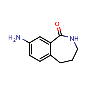 Chemical structure of 8-Amino-2,3,4,5-tetrahydro-1H-benzo[c]azepin-1-one , CAS 1022972-01-5, AChemBlock AD289360