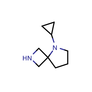 Chemical structure of 5-Cyclopropyl-2,5-diazaspiro[3.4]octane , CAS 2169468-97-5, AChemBlock AD289362