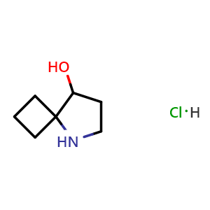 Chemical structure of 5-Azaspiro[3.4]octan-8-ol hydrochloride , CAS 2309455-45-4, AChemBlock AD289375