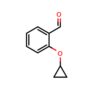 Chemical structure of 2-cyclopropoxybenzaldehyde , CAS 1243404-03-6, AChemBlock AD289378