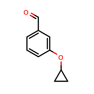 Chemical structure of 3-cyclopropoxybenzaldehyde , CAS 1032527-40-4, AChemBlock AD289379