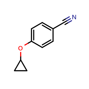 Chemical structure of 4-cyclopropoxybenzonitrile , CAS 223690-05-9, AChemBlock AD289382