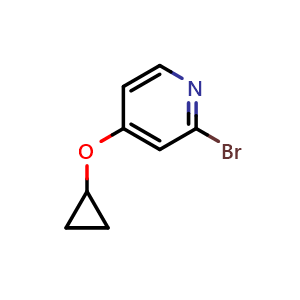 Chemical structure of 2-Bromo-4-cyclopropoxypyridine , CAS 1243394-76-4, AChemBlock AD289383