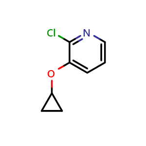 Chemical structure of 2-chloro-3-cyclopropoxypyridine , CAS 1243368-75-3, AChemBlock AD289395