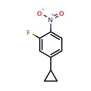 Chemical structure of 4-Cyclopropyl-2-fluoro-1-nitrobenzene , CAS 932700-92-0, AChemBlock AD289425