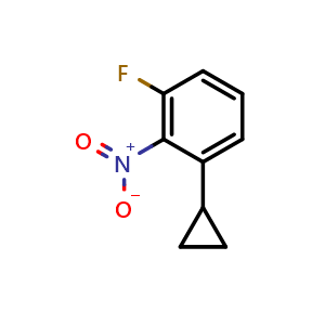 Chemical structure of 1-Cyclopropyl-3-fluoro-2-nitrobenzene , CAS 2366994-61-6, AChemBlock AD289430