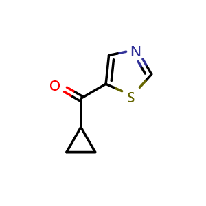 Chemical structure of Cyclopropyl(thiazol-5-yl)methanone , CAS 1538733-99-1, AChemBlock AD289434