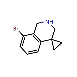 Chemical structure of 8'-bromo-2',3'-dihydro-1'H-spiro[cyclopropane-1,4'-isoquinoline] , CAS 885269-37-4, AChemBlock AD289436