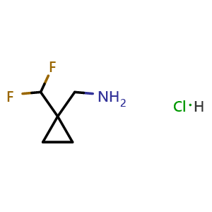 Chemical structure of [1-(Difluoromethyl)cyclopropyl]methanamine Hydrochloride , CAS 1785097-21-3, AChemBlock AD289441