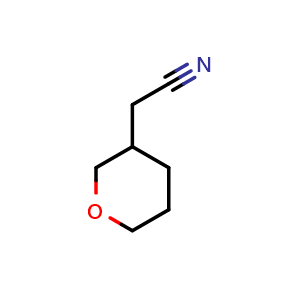 Chemical structure of 2-(tetrahydro-2H-pyran-3-yl)acetonitrile , CAS 885271-49-8, AChemBlock AD289445