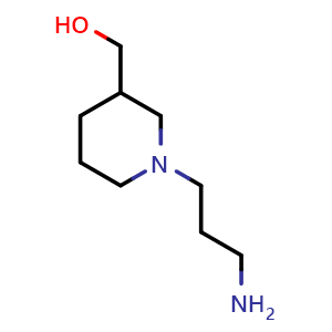 Chemical structure of (1-(3-Aminopropyl)piperidin-3-yl)methanol , CAS 100708-30-3, AChemBlock AD289448