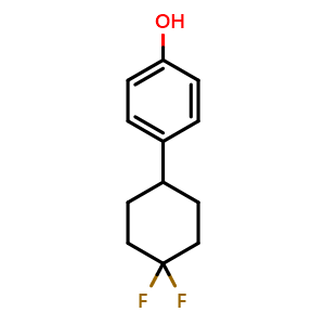 Chemical structure of 4-(4,4-Difluorocyclohexyl)phenol , CAS 161553-81-7, AChemBlock AD289450
