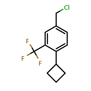 Chemical structure of 4-(Chloromethyl)-1-cyclobutyl-2-(trifluoromethyl)benzene , CAS 957206-48-3, AChemBlock AD289457