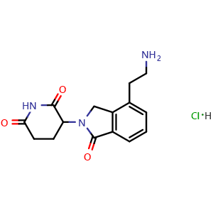 Chemical structure of 3-[4-(2-Aminoethyl)-1-oxoisoindolin-2-yl]piperidine-2,6-dione hydrochloride , CAS 2866110-10-1, AChemBlock AD289468