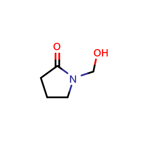 Chemical structure of 1-(Hydroxymethyl)pyrrolidin-2-one , CAS 15438-71-8, AChemBlock AD289484